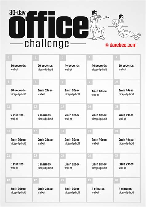 Fitness Challenges | Office exercise, Workout challenge, Office workout challenge