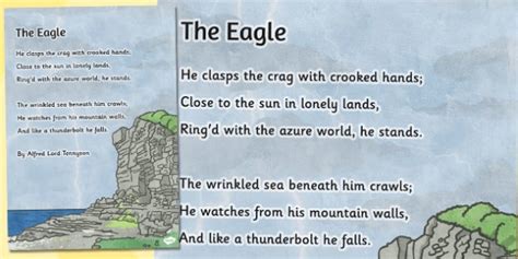 The Eagle' by Alfred Lord Tennyson Poem Poster