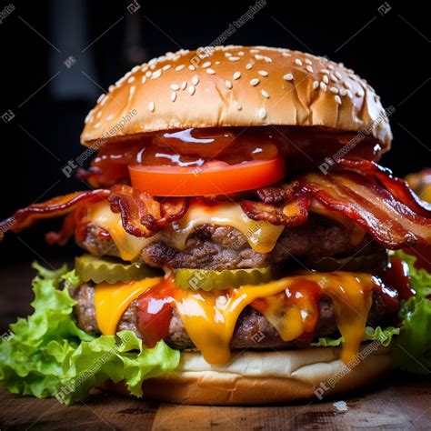 Delicious Bacon Barbecue Burger | AI Image | PoweredTemplate | 121781 ...