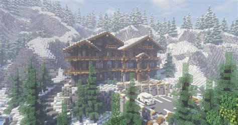 #Winter #HillSide #Restaurent #Minecraft | Mountain Village in Minecraft