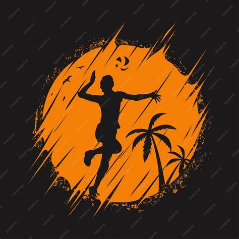 Premium Vector | Abstract silhouette of woman volleyball player and ...