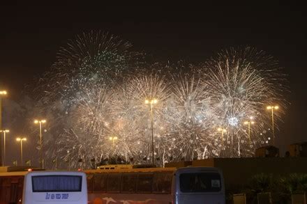 Fireworks Explode Celebrate Saudi Arabias National Editorial Stock ...