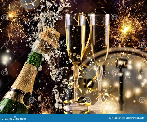 New Year Celebration With Champagne. Stock Photo - Image: 46382843