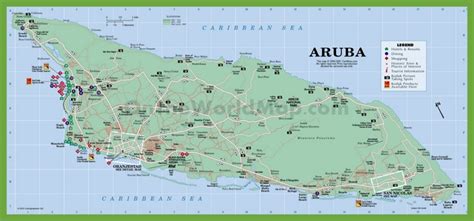 Aruba road map - Ontheworldmap.com