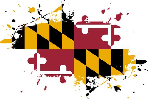 Printable State Flag of Maryland - Ink Splat | Vector Country Flags of ...