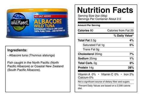 5 Oz Canned Tuna Nutrition Facts - Nutrition Ftempo