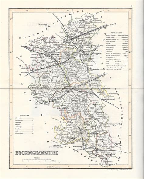 Buckinghamshire Bucks antique map 1845 – Maps and Antique Prints