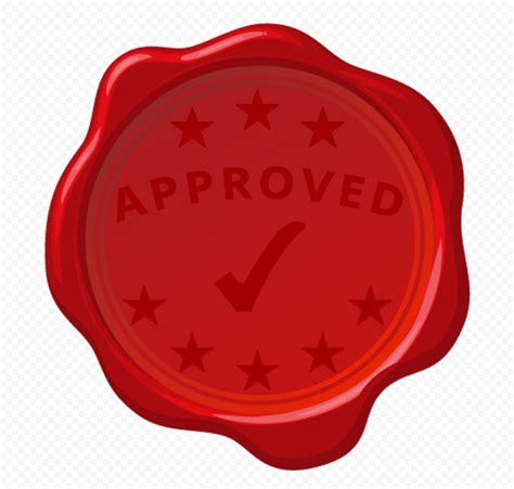 HD Approved Seal Red Stamp PNG | Citypng