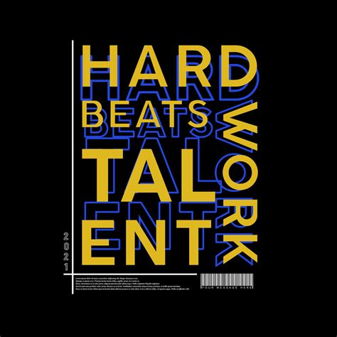 Hard Work Beats Talent Typography Poster and T Shirt Design Vector ...