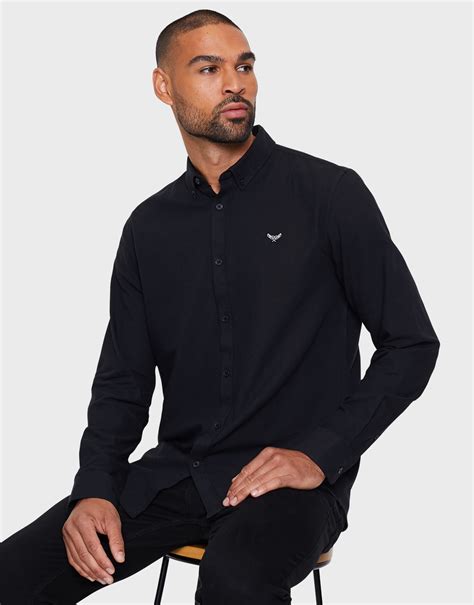 Men's Black Plain Long Sleeve Shirt – Threadbare