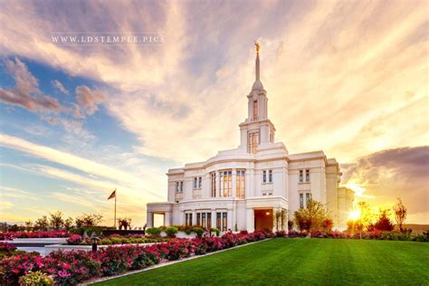 Payson Temple Sunset and Temple Grounds - LDS Temple Pictures