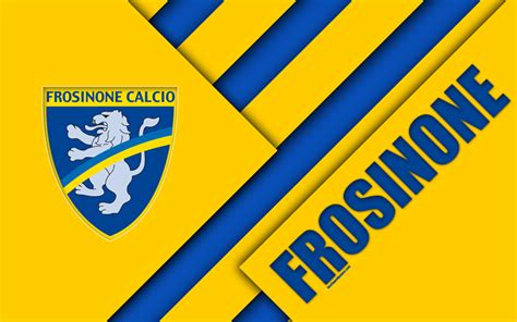 Download wallpapers Frosinone Calcio, 4k, material design, Frosinone logo, yellow blue ...