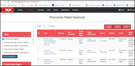 Studi Kasus: Sedot data SIRUP (Sistem Rencana Umum Pengadaan) LKPP – e-Auditors Manual Guide