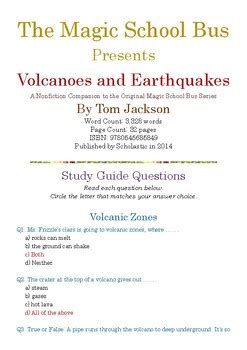 The Magic School Bus Presents Volcanoes and Earthquakes; Study Guide w ...