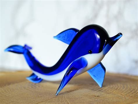 Amazon.com: Blue Glass Dolphin Figurine Sea Animals Glass Dolphins Gift Miniature Art Glass Toys ...