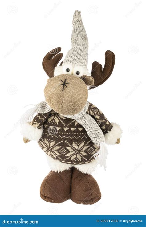 Christmas Reindeer Plush Toy Isolated on White without Shadow with ...