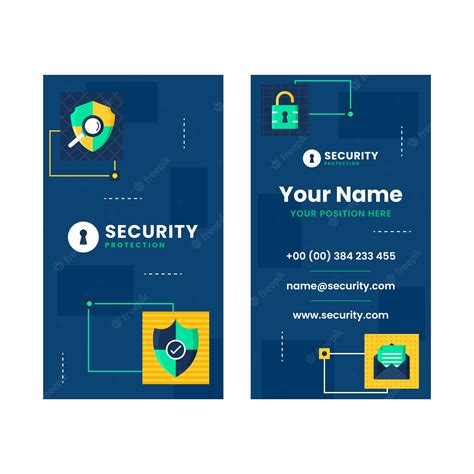 Premium Vector | Flat design data privacy business card