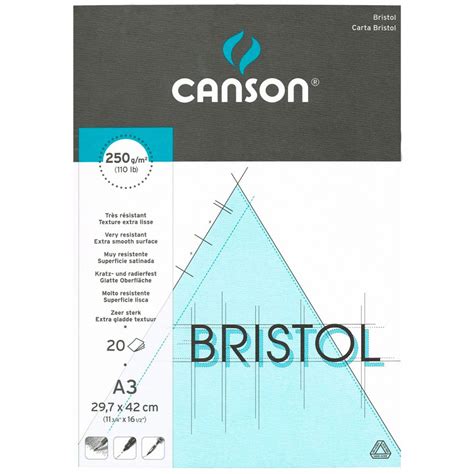 Canson : Bristol Drawing Paper : Pad : A3 : 20 Sheets : White : Extra Smooth | Jackson's Art ...