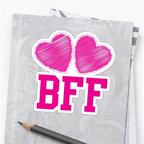 "BFF with cute pink hearts Best Friends forever" Stickers by jazzydevil | Redbubble