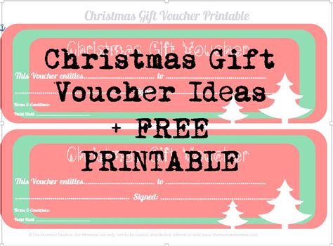 Free Printable Christmas Gift Vouchers - The Mummy Toolbox