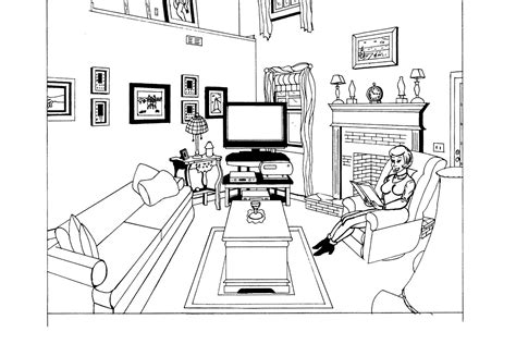 Living Room Coloring Pages