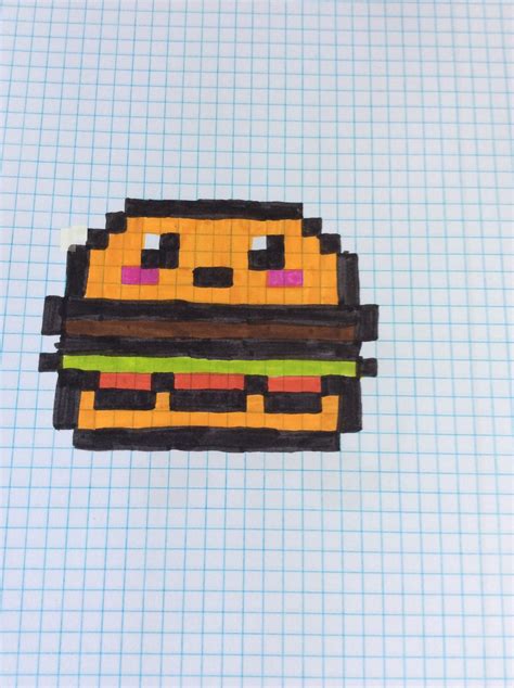 Pixel-art hamburger🍔 | Coloriage pixel art, Pixel art, Dessin pixel art ...