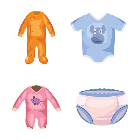 Baby clothes icon set, cartoon style 8658592 Vector Art at Vecteezy