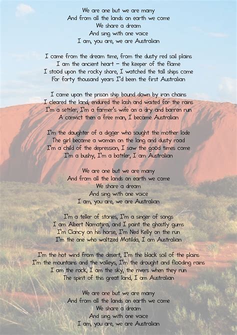 I Am We Are You Are Australian Lyrics - LyricsWalls