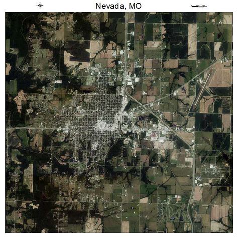 Aerial Photography Map of Nevada, MO Missouri