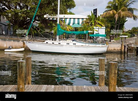 Dinner Key Marina in Coconut Grove, Miami, Florida, USA Stock Photo - Alamy