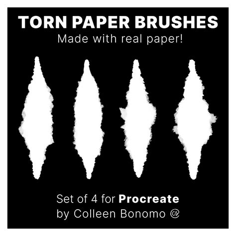 Torn Paper Brushes, Set of 4 for Procreate - Etsy