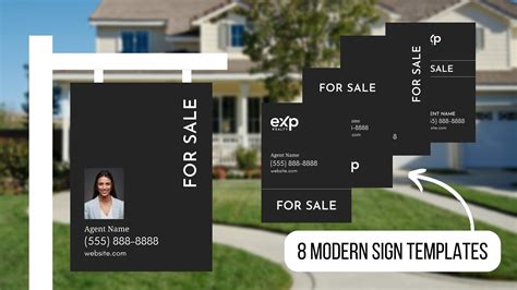 Real Estate Yard Sign Modern for Sale Sign Property Sign Listing Sign Template Canva Template ...