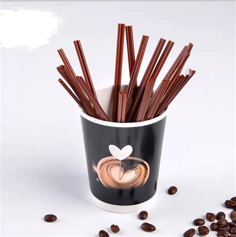 Disposable Coffee Stir Sticks Double Hole Coffee Straw Fruit Juice Milk Tea Creative Stirring ...