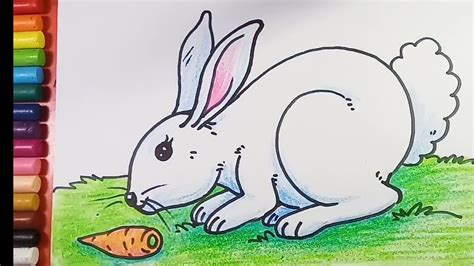 Easy Draw Rabbit Scenery Drawing / Easy and simple rabbit drawing.