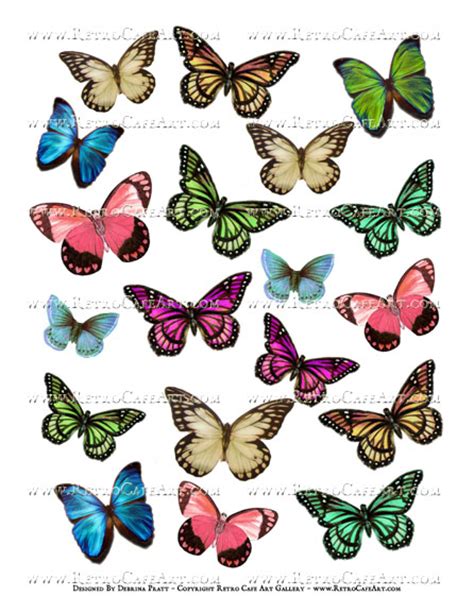 Colorful Butterflies Collage Sheet by Debrina Pratt - DP335