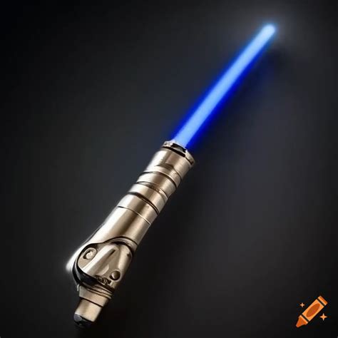 Elegant gunmetal grey lightsaber hilt with gold accents on Craiyon