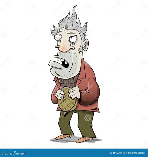 Poor Old Humble Man with Crazy Hair Stock Vector - Illustration of ...