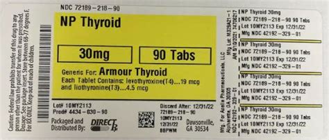 NDC 72189-218 Np Thyroid Levothyroxine, Liothyronine