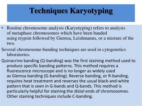 Different techniques used in cytogenetics