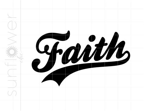 FAITH Athletic Script Svg Cut Files Clipart Downloads Faith - Etsy