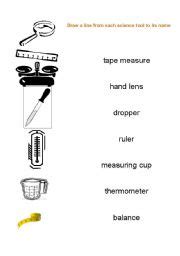 English worksheets: Science tools