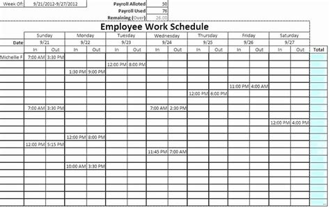 Employee Monthly Schedule Template Inspirational Monthly Duty Roster ...