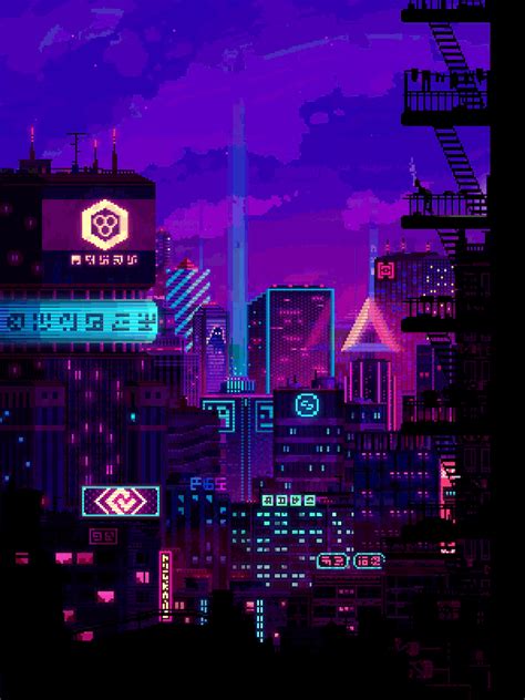 자색 : 네이버 블로그 | Pixel art background, Pixel city, Pixel art