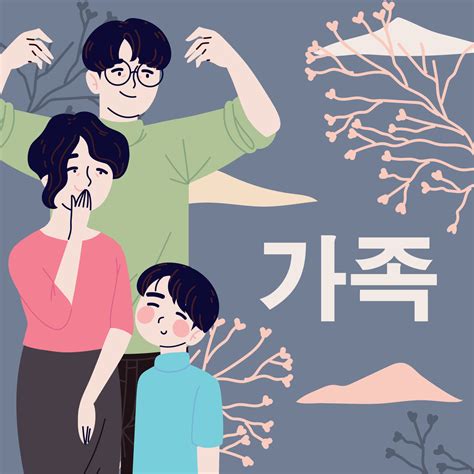 Korean family poster 13816269 Vector Art at Vecteezy