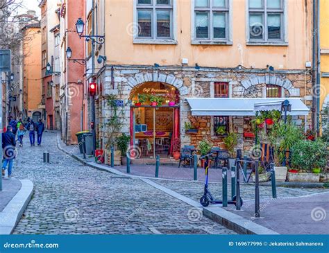 Street of Lyon Old Town, France, Europe Editorial Photo - Image of ...