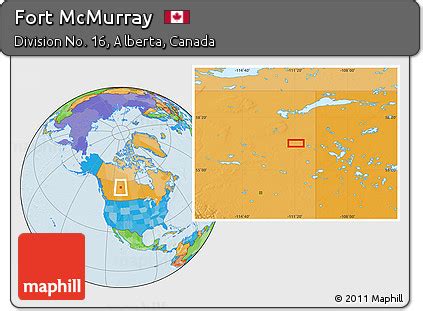 Free Political Location Map of Fort McMurray