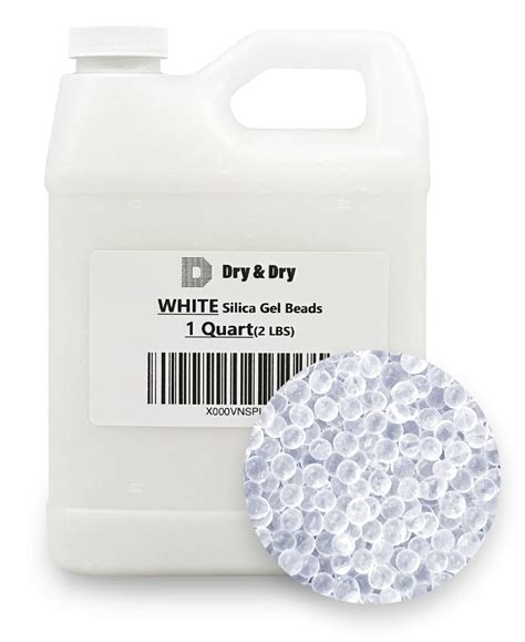 Buy Dry & Dry 2 LBS Pure White Silica Gel Desiccant Beads - Reusable ...