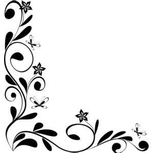 Flower Border Design Black And White