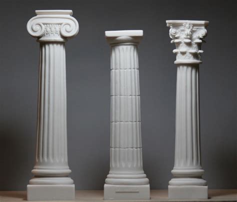 SET 3 Columns Pillars Ionic Doric Corinthian Order Architecture Decor ...