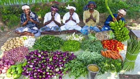 KING of VEGETABLE Recipe | SAMBAR Recipe with Four Side Dish | Veg ...